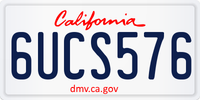 CA license plate 6UCS576