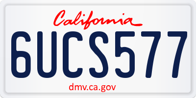 CA license plate 6UCS577