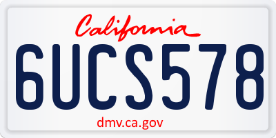 CA license plate 6UCS578