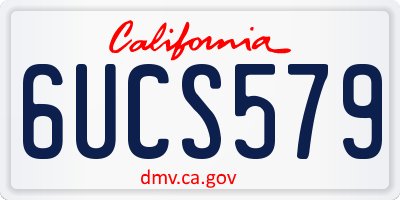 CA license plate 6UCS579
