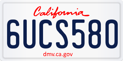 CA license plate 6UCS580