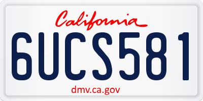 CA license plate 6UCS581