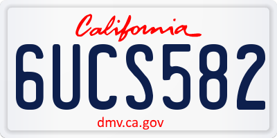 CA license plate 6UCS582