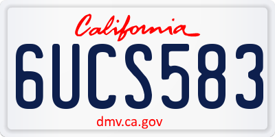 CA license plate 6UCS583