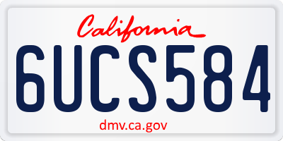 CA license plate 6UCS584