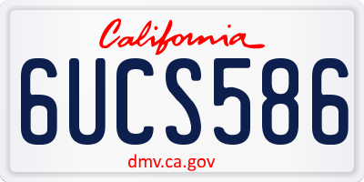 CA license plate 6UCS586