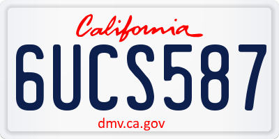 CA license plate 6UCS587