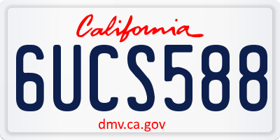 CA license plate 6UCS588