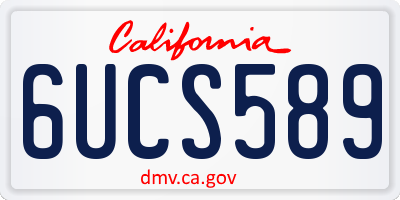 CA license plate 6UCS589