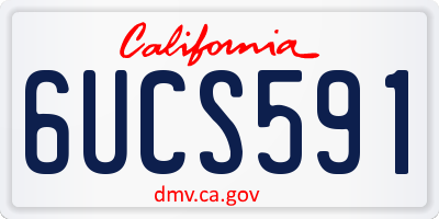 CA license plate 6UCS591