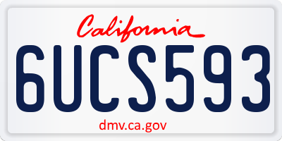 CA license plate 6UCS593