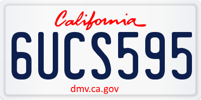 CA license plate 6UCS595