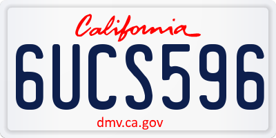 CA license plate 6UCS596