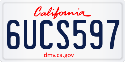 CA license plate 6UCS597