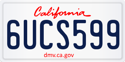 CA license plate 6UCS599