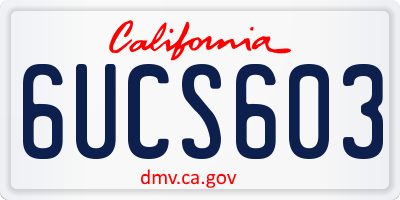 CA license plate 6UCS603
