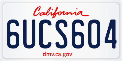 CA license plate 6UCS604