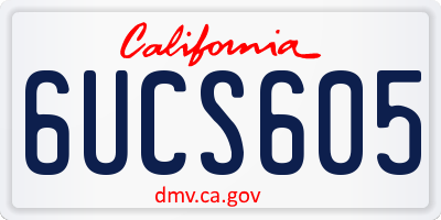 CA license plate 6UCS605