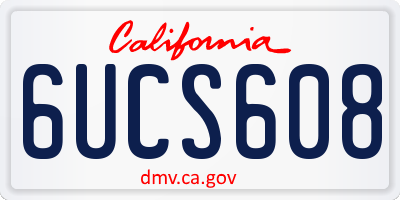 CA license plate 6UCS608