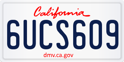 CA license plate 6UCS609