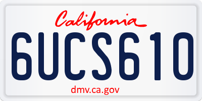 CA license plate 6UCS610