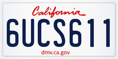 CA license plate 6UCS611