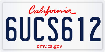 CA license plate 6UCS612