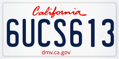 CA license plate 6UCS613