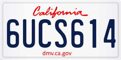CA license plate 6UCS614