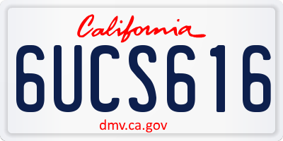 CA license plate 6UCS616