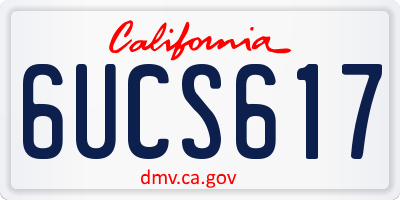CA license plate 6UCS617