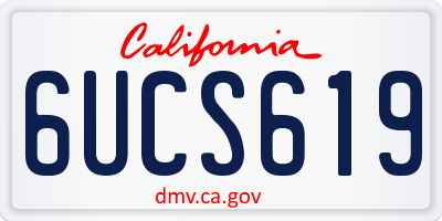 CA license plate 6UCS619