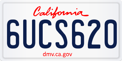 CA license plate 6UCS620
