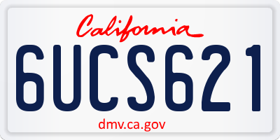 CA license plate 6UCS621