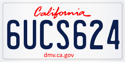 CA license plate 6UCS624