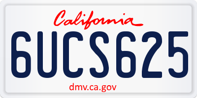 CA license plate 6UCS625