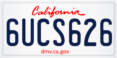 CA license plate 6UCS626