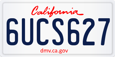 CA license plate 6UCS627