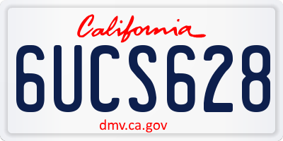 CA license plate 6UCS628
