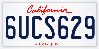 CA license plate 6UCS629
