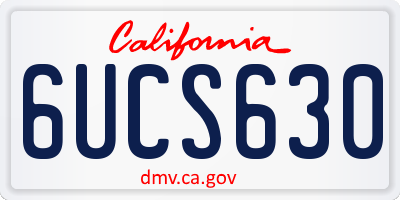 CA license plate 6UCS630