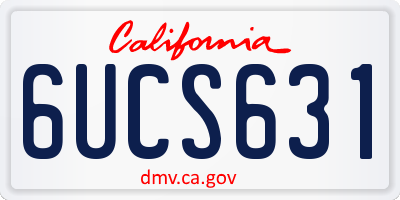 CA license plate 6UCS631