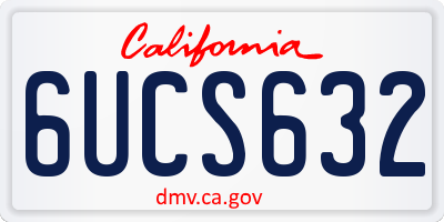 CA license plate 6UCS632