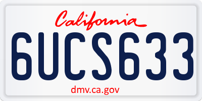 CA license plate 6UCS633