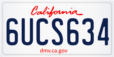 CA license plate 6UCS634