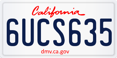 CA license plate 6UCS635