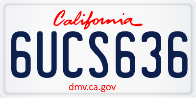 CA license plate 6UCS636