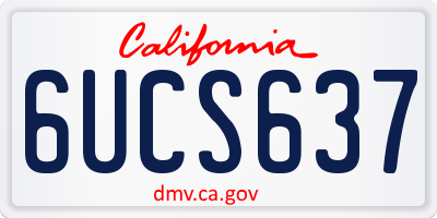 CA license plate 6UCS637
