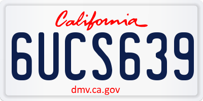 CA license plate 6UCS639
