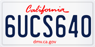 CA license plate 6UCS640